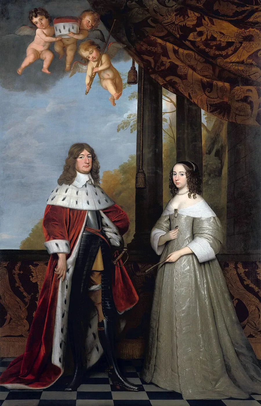 フレデリック＝ギヨーム（1620-1688）、ブランデンブルク選帝侯とその妻ルイーズ＝アンリエット（1627-1667）、オレンジ＝ナッサウ伯爵 - ゘リット・ファン・ホントホルスト