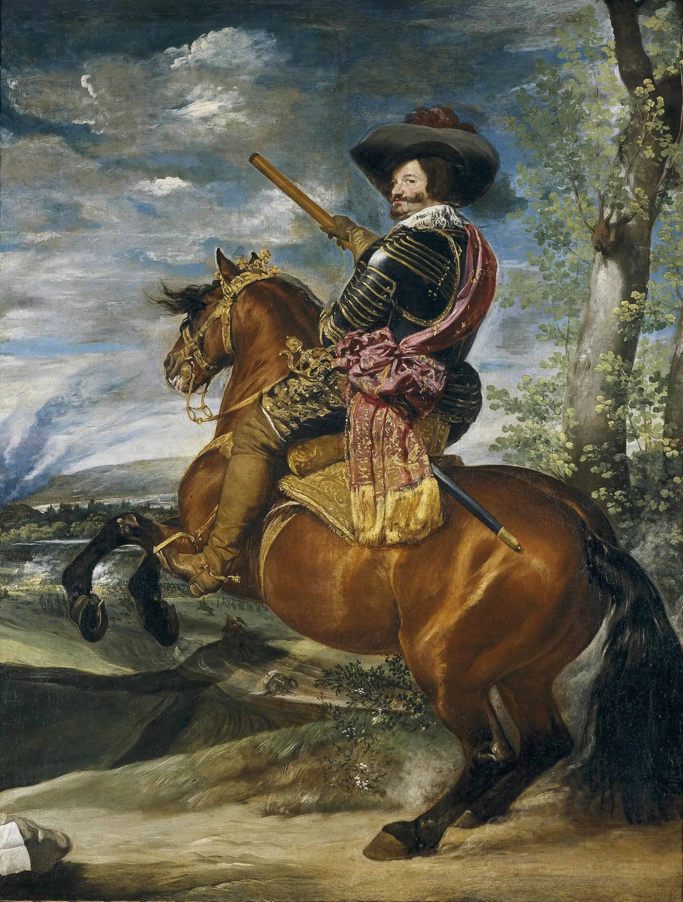 Gaspar de Guzmán, comte-duc d'Olivares, à cheval - Diego Velázquez image 1 copie de tableau peinte à la main