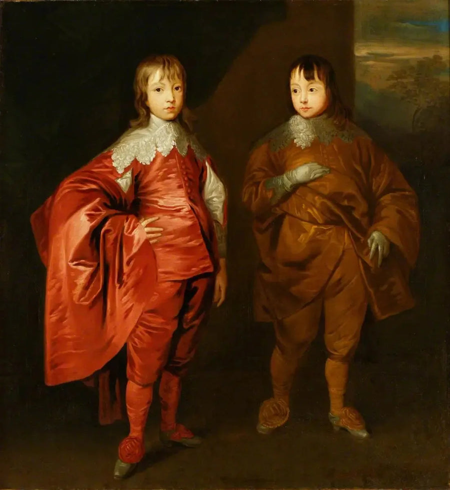 ジョージ・ヴィリアーズ（1628年–1687年）、バッキンガム公爵第2代、その兄弟フランシス・ヴィリアーズ卿（1629年–1648年） - アントワーヌ・ヴァン・ダイク

Source:
George Villiers (1628–1687), 2e duc de Buckingham, avec son frère, Lord Francis Villiers (1629–1648) - Antoine van Dyck