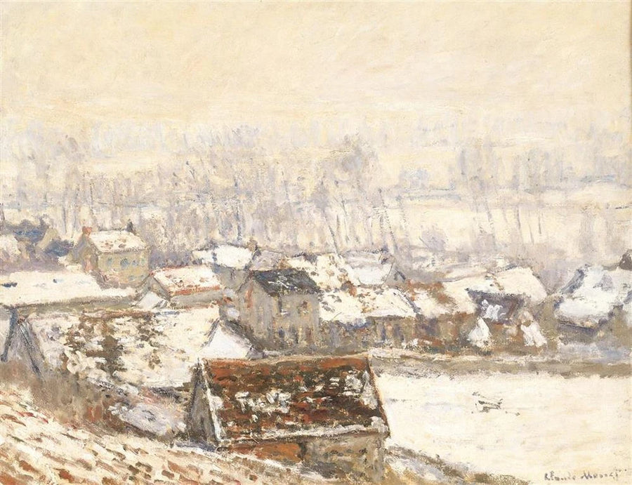 ジヴェルニーの風景、雪の効果 - クロード・モネ