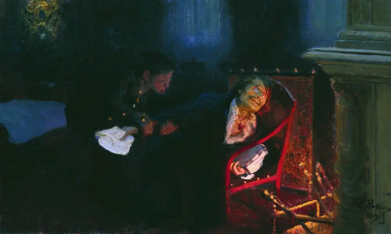 ゴーゴルは「死せる魂」第二部の原稿を燃やす。 - イリヤ・レーピン

Source:
Gogol brûle le manuscrit de la deuxième partie des « Âmes mortes ». - Ilya Repin
