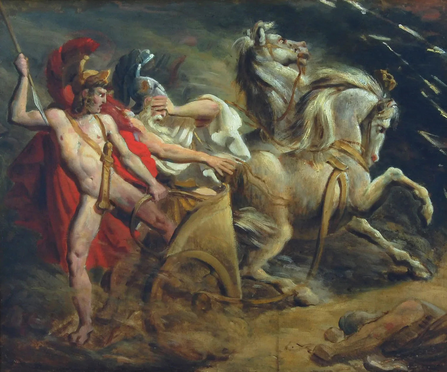 Grieksch gevecht (Nestor et Diomède) - Ary Scheffer image 1 copie de tableau peinte à la main