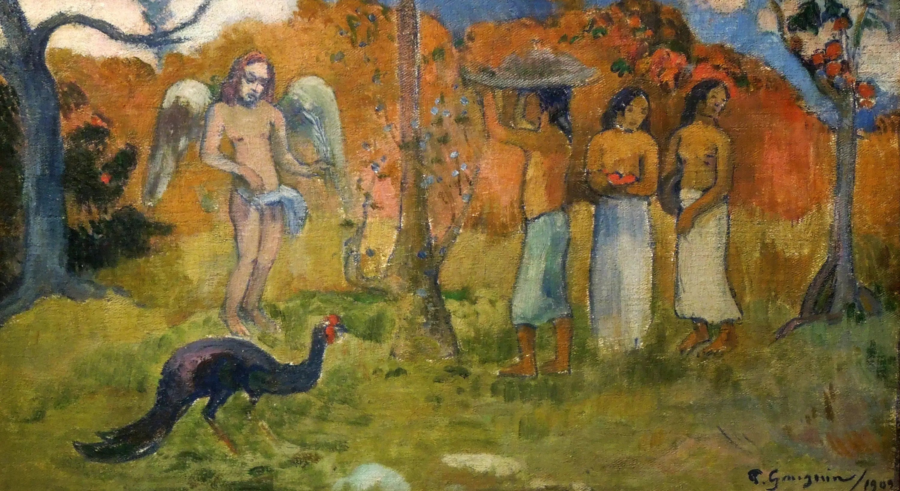 Groupe avec un ange - Paul Gauguin image 1 copie peinte à la main à l’huile