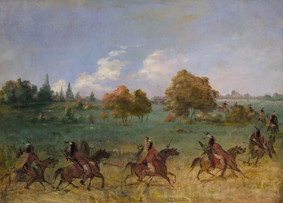 完全装備のチャマーン戦闘グループの行進 - ジョージ・キャトリン

Source:
Groupe de guerre comanche en marche, entièrement équipé - George Catlin