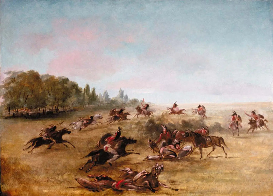 ジョージ・キャトリンによる茂みを進む戦闘隊の集団

Source:
Groupe de guerre monté parcourant un fourré - George Catlin
