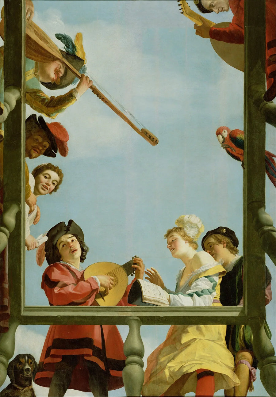 バルコニーの音楽グループ - Gerrit van Honthorst