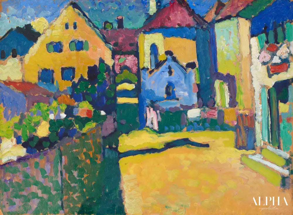 Grungasse à Murnau - Vassily Kandinsk - Reproductions de tableaux et peintures haut de gamme