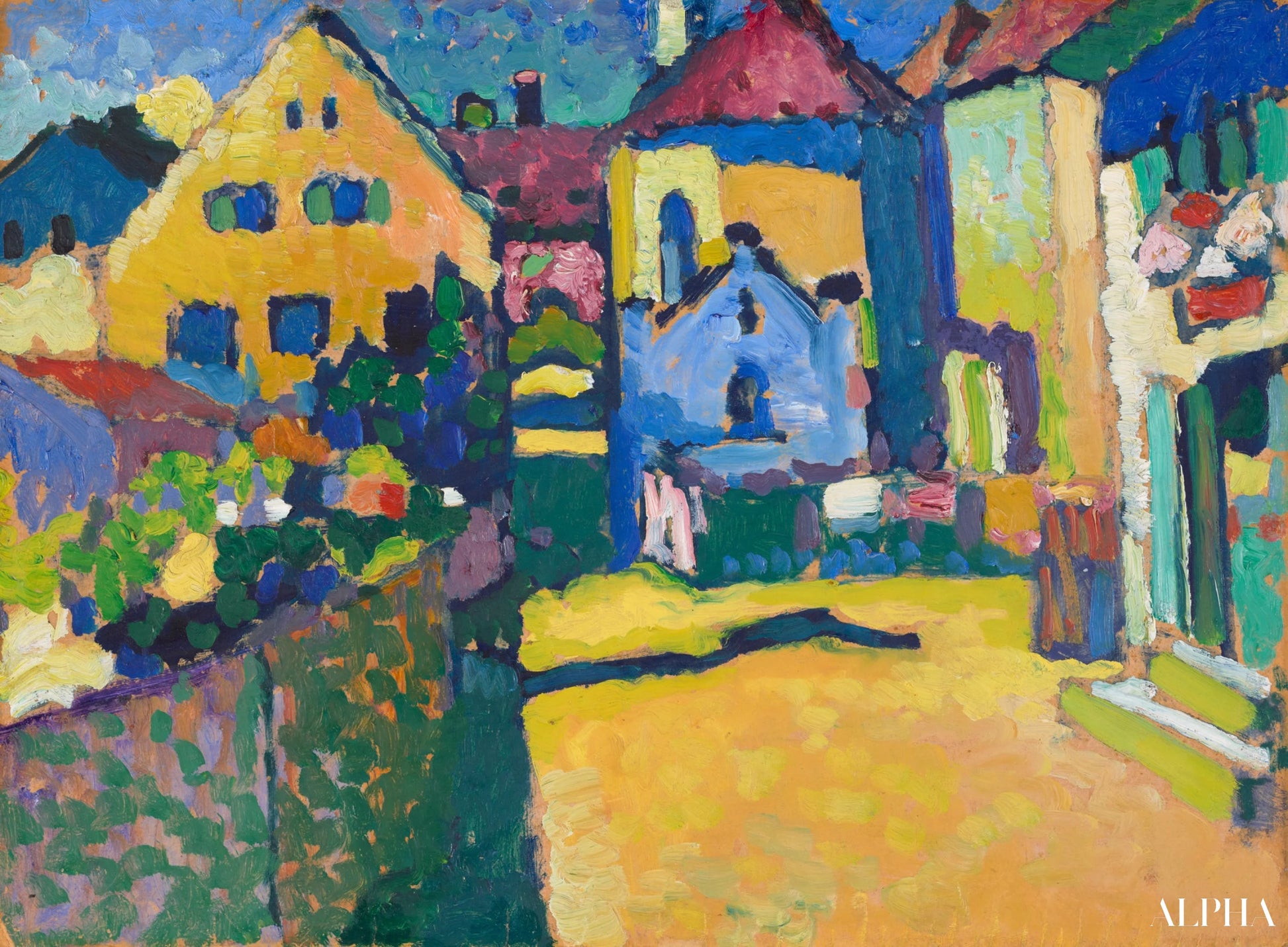 ムルナウのグルンガッセ - Vassily Kandinsk - 高級絵画および絵画の複製