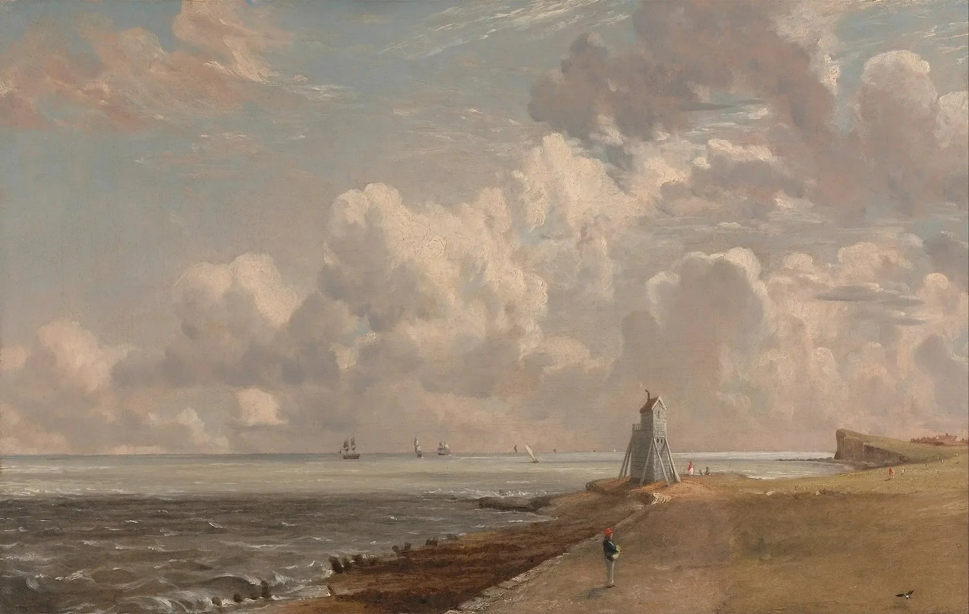 Harwich : le phare bas et Beacon Hill - John Constable image 1 reproduction artisanale de tableau