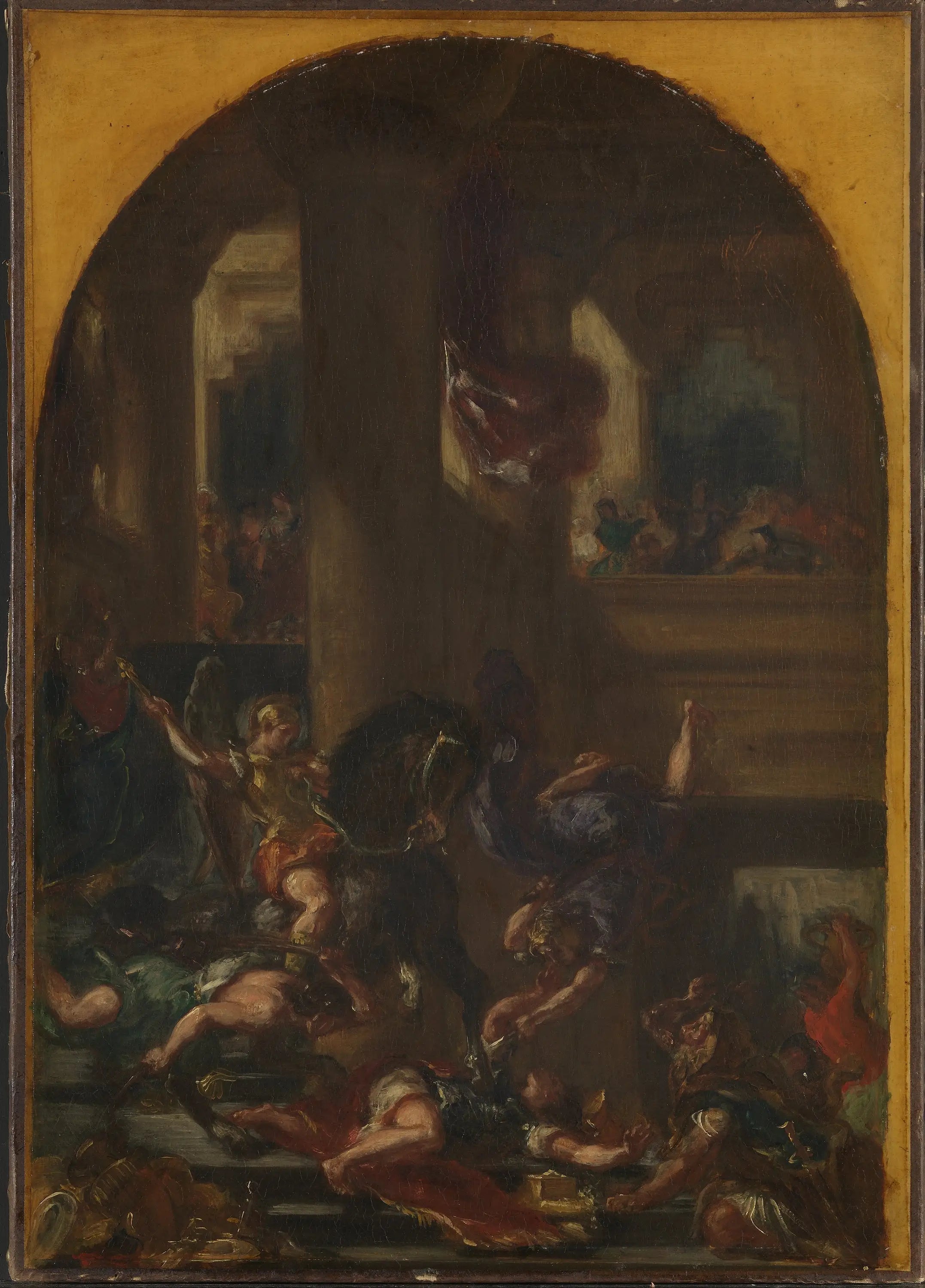 Héliodore chassé du temple - Eugène Delacroix image 1 copie de tableau peinte à la main