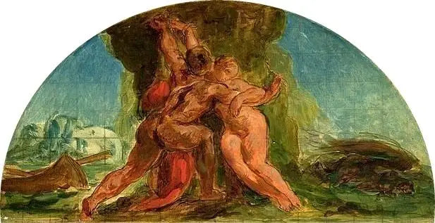 Hercule délivre Hésione - Eugène Delacroix image 1 reproduction artisanale de tableau