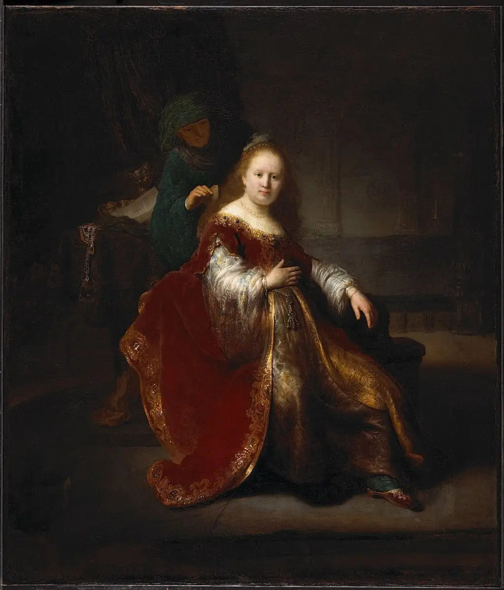 Héroïne de l'Ancien Testament - Rembrandt image 1 reproduction artisanale de tableau