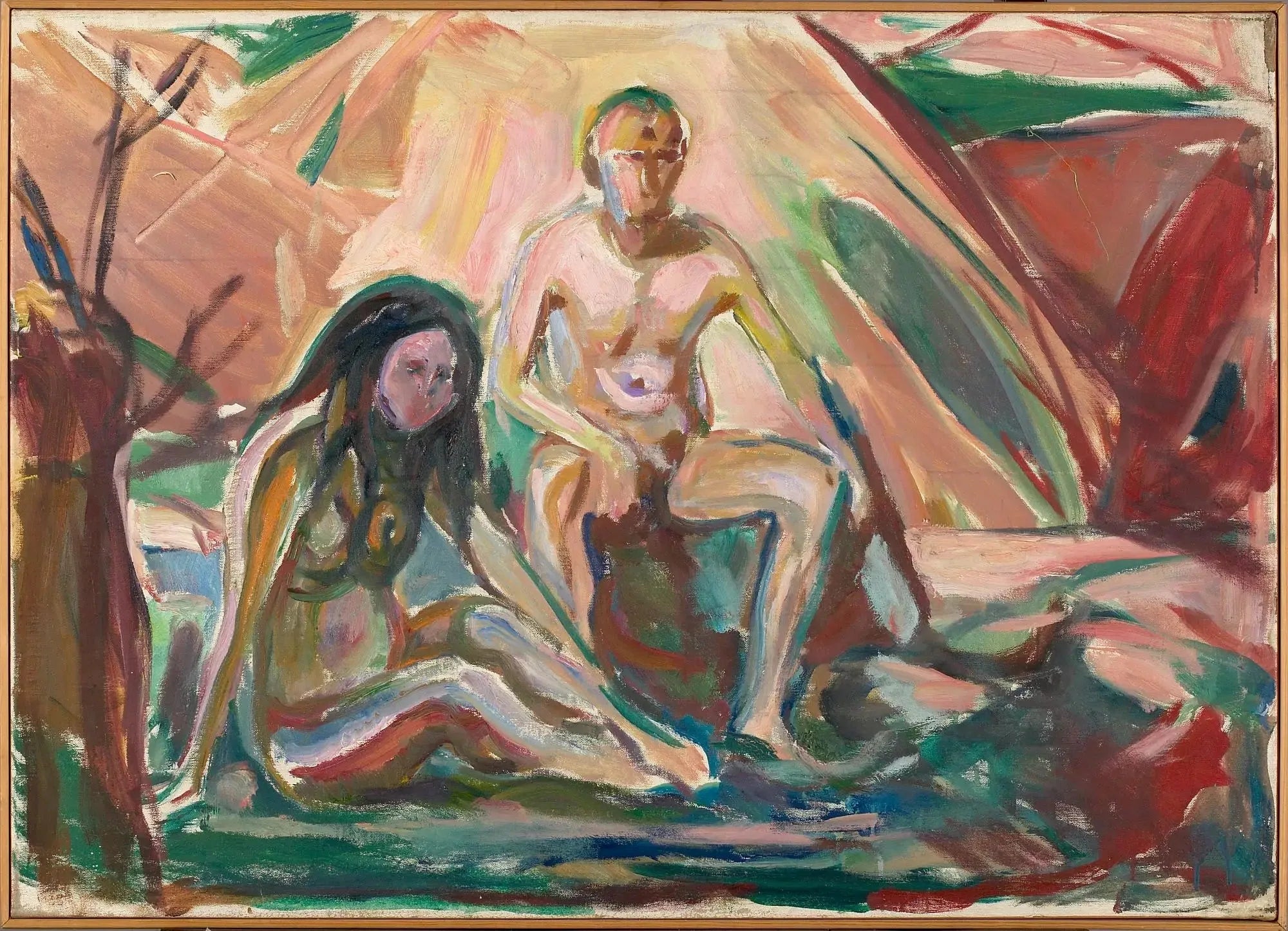 Homme et Femme nus, assis - Edvard Munch image 1 tableau peint à l’huile sur toile