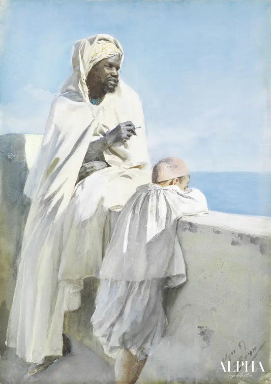 Homme et garçon à Alger - Anders Zorn - Reproductions de tableaux et peintures haut de gamme