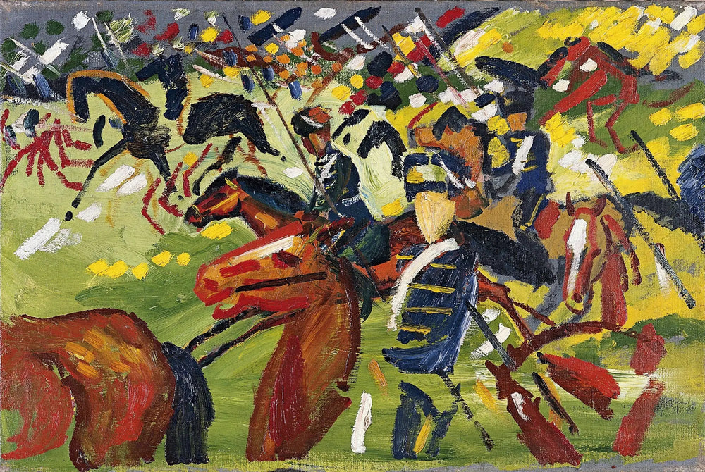 Hussards en sortie - August Macke image 1 copie de tableau peinte à la main