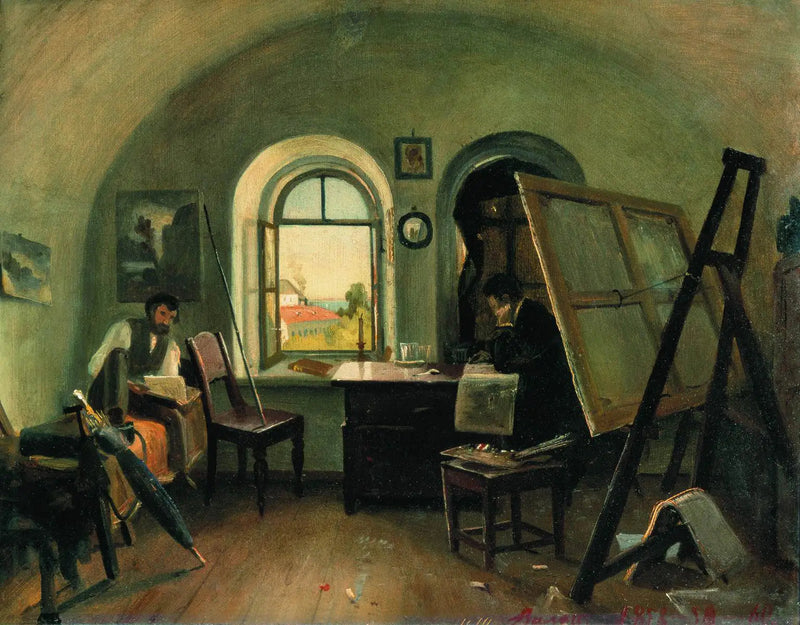 ヴァラーム島のスタジオでのI. I. シシキンとA. V. ギネによる作品

Source:
I. I. Shishkin et A. V. Gine dans le studio sur l'île de Valaam - Ivan Chichkine