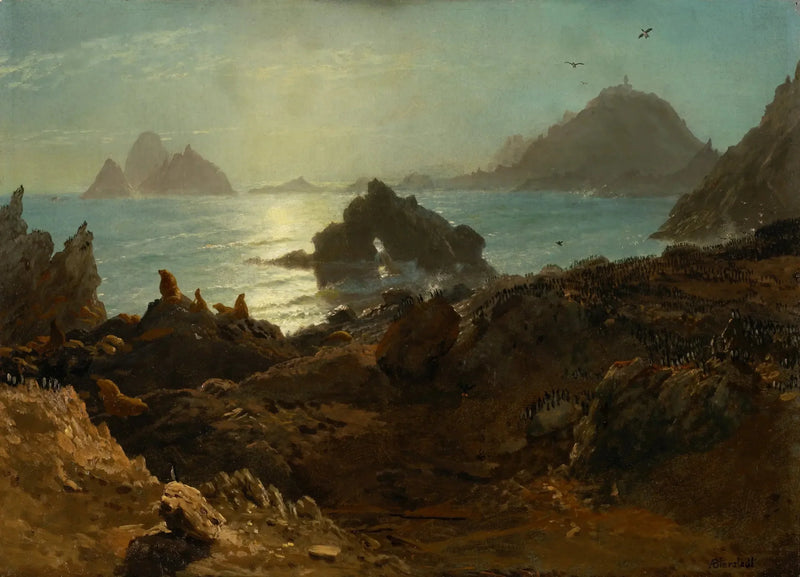 ファラロン諸島、太平洋、カリフォルニア - アルバート・ビアシュタット

Source:
Îles Farallon, océan Pacifique, Californie - Albert Bierstadt