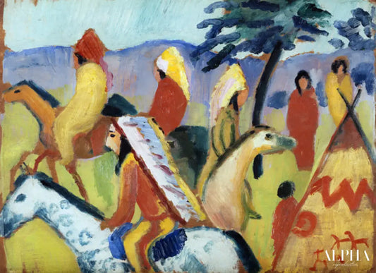 Indiens à cheval - August Macke - Reproductions de tableaux et peintures haut de gamme