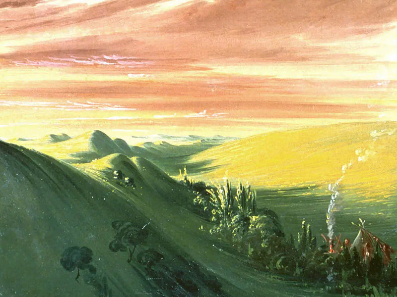 夕暮れ時にキャンプするインディアン、ハイムズーリ - ジョージ・キャトリン

Source:
Indiens campant au coucher du soleil, Haut-Missouri - George Catlin