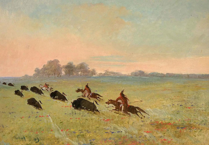 ジョージ・キャトリンによるインディアン・コマンチ族がバイソンを狩る

Source:
Indiens Comanches chassant le bison - George Catlin
