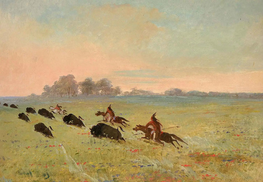 ジョージ・キャトリンによるインディアン・コマンチ族がバイソンを狩る

Source:
Indiens Comanches chassant le bison - George Catlin