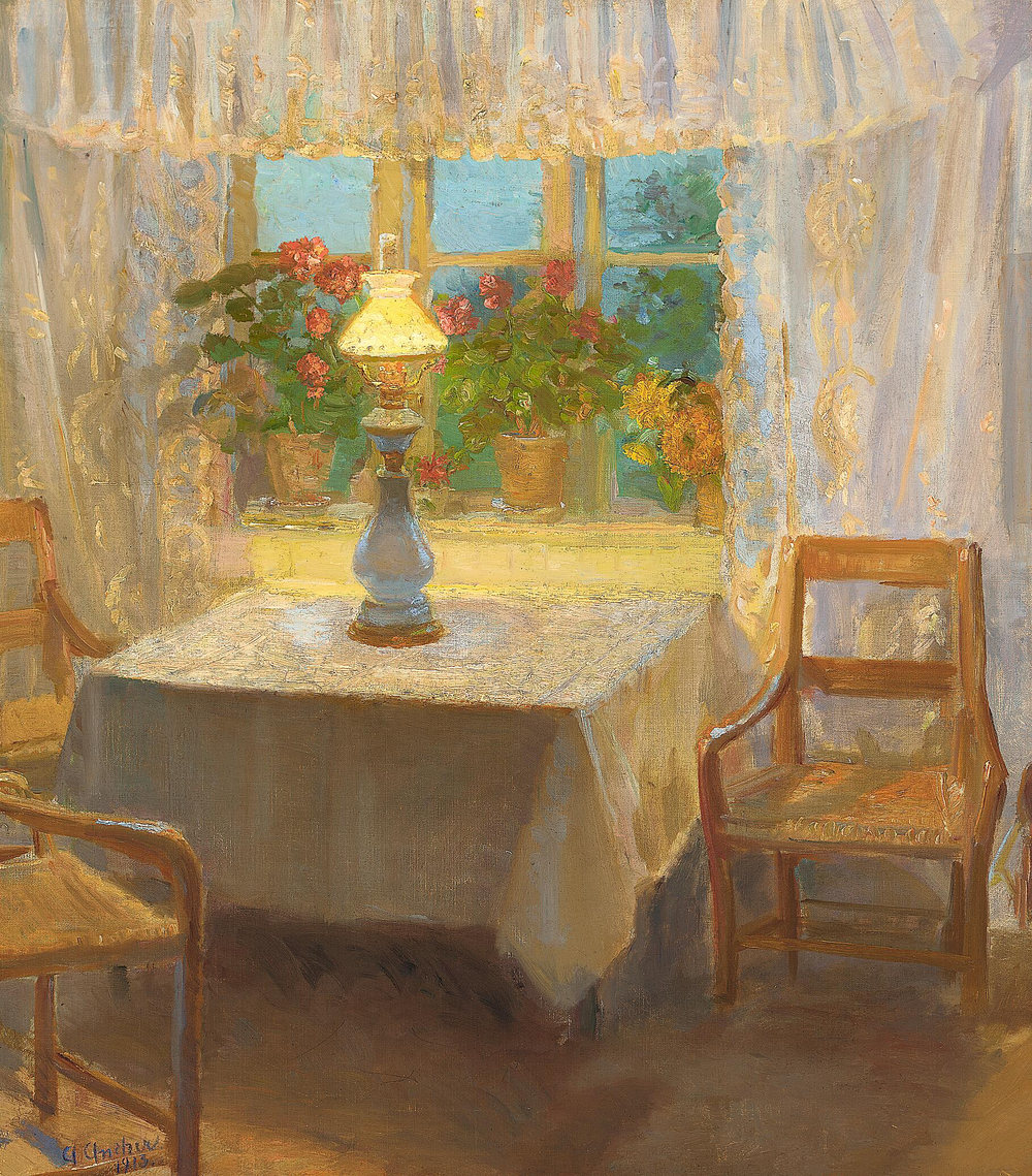Intérieur. - Anna Ancher image 1 copie peinte à la main à l’huile