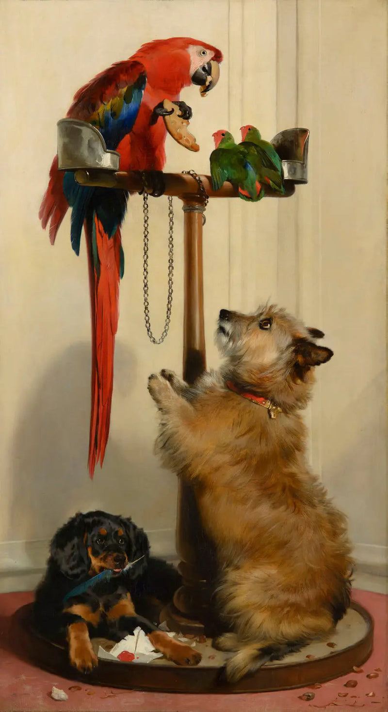 アイラ、ティルコ、アラと二羽のインサパラブル - エドウィン・ヘンリー・ランシー

Source:
Islay, Tilco, un ara et deux inséparables - Edwin Henry Landseer