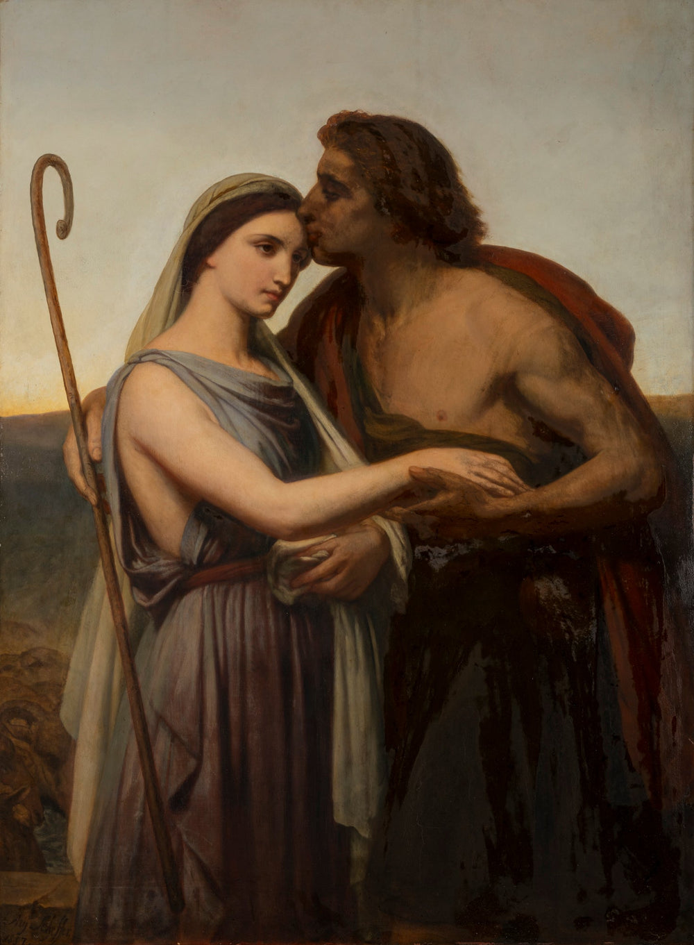 Jacob et Rachel - Ary Scheffer image 1 copie peinte à la main à l’huile