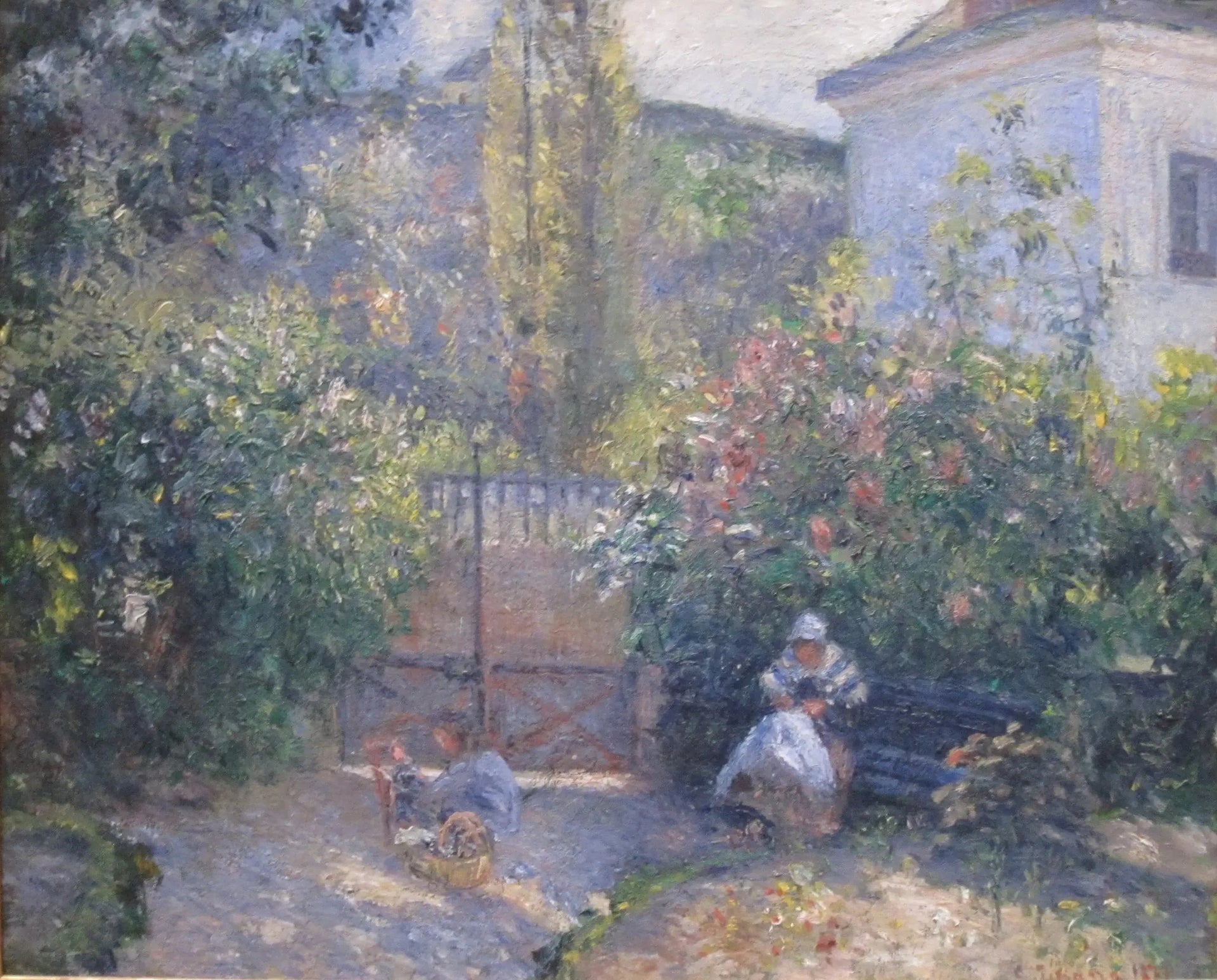Jardin de l'Hermitage, la « Maison Rouge », Pontoise - Camille Pissarro image 1 tableau peint à l’huile sur toile