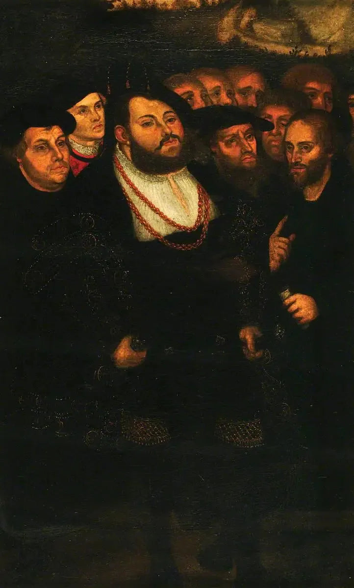ジャン・フレデリック・ル・マグナミン（1503-1554）、改革者のグループとともに - ルーカス・クラナッハ・ザ・エルダー