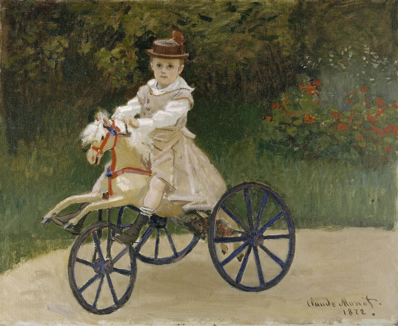 ジャン・モネ (1867-1913) が趣味の馬に乗っている - クロード・モネ