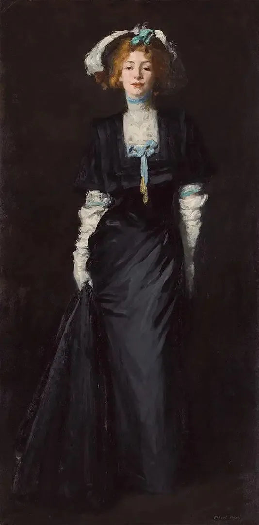 白い羽根を持つ黒いジェシカ・ペン - ロバート・ヘンリー

Source:
Jessica Penn en noir avec des plumes blanches - Robert Henri