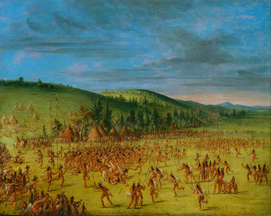 チョクトー族のボール遊び：Ball Up - ジョージ・キャトリン

Source:
Jeu de balle des Choctaws : Ball Up - George Catlin