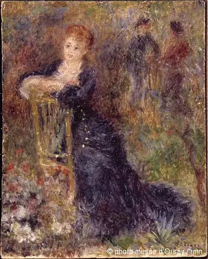 Jeune Femme assise dans un jardin - Pierre-Auguste Renoir image 1 copie peinte à la main à l’huile