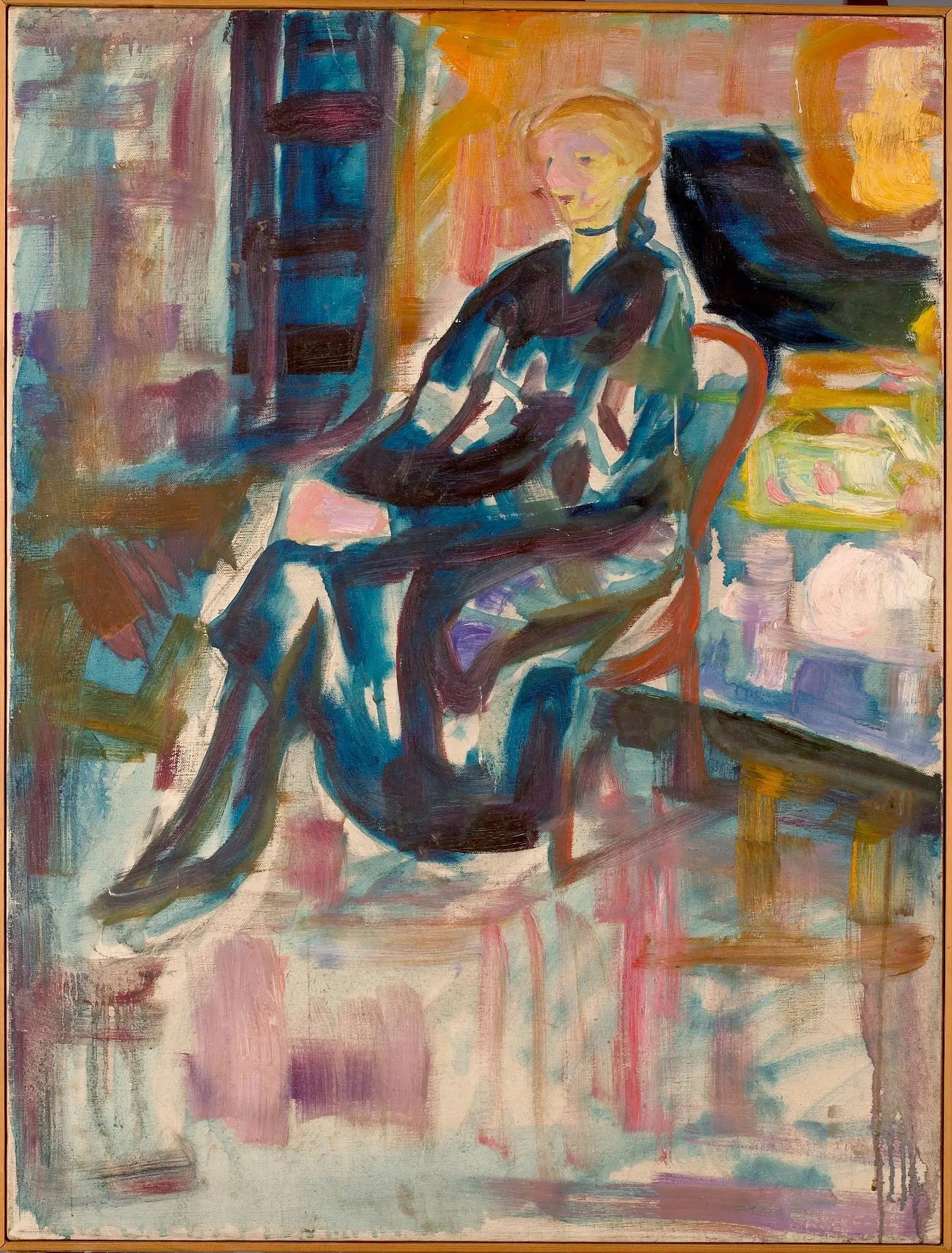 Jeune Femme assise - Edvard Munch image 1 reproduction de peinture à l’huile