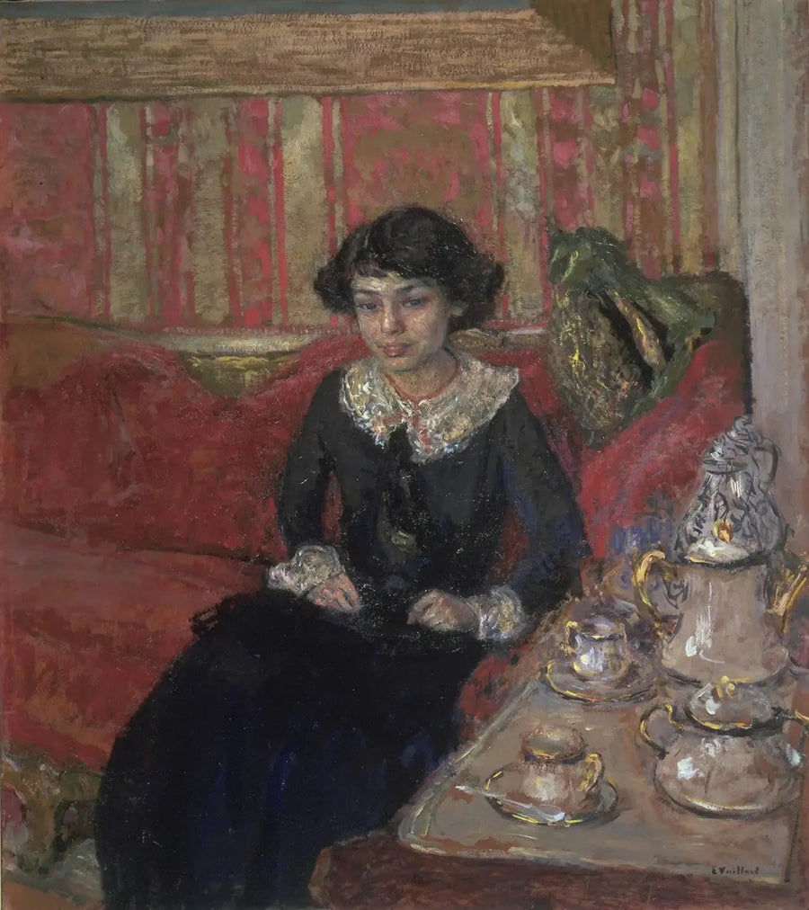若い女性の室内風景 - エドゥアール・ヴイヤール
