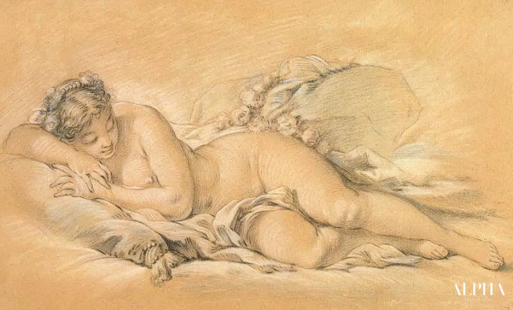 Young Woman Sleeping - François Boucher - Reproductions de tableaux et peintures haut de gamme