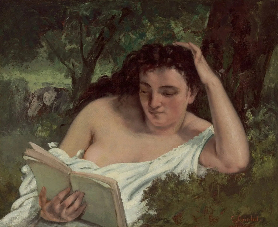 若い女性が読書している - ギュスターヴ・クールベ