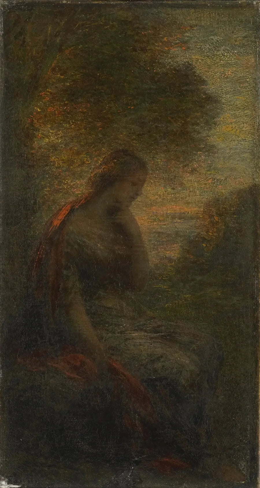 夕暮れ時の木の下の若い女性、「秋」と呼ばれる - アンリ・ファンタン＝ラトゥール

Source:
Jeune femme sous un arbre au coucher du soleil, appelée « Automne » - Henri Fantin-Latour