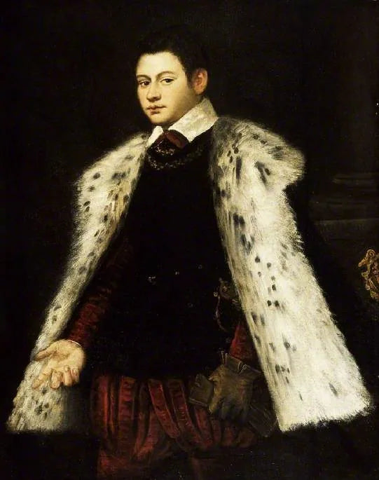 若い男性と毛皮のコート、1558年 - ジャコポ・ティントレット