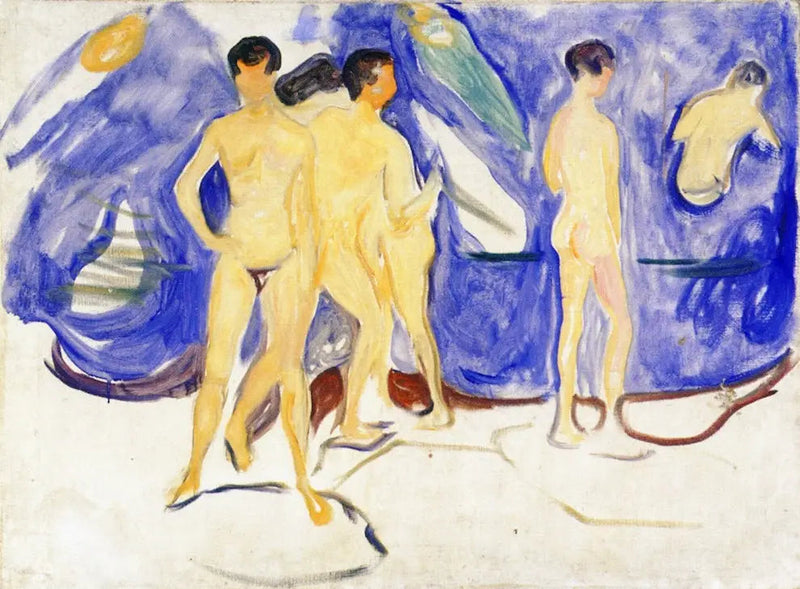 水浴びをする若者たち - エドヴァルド・ムンク