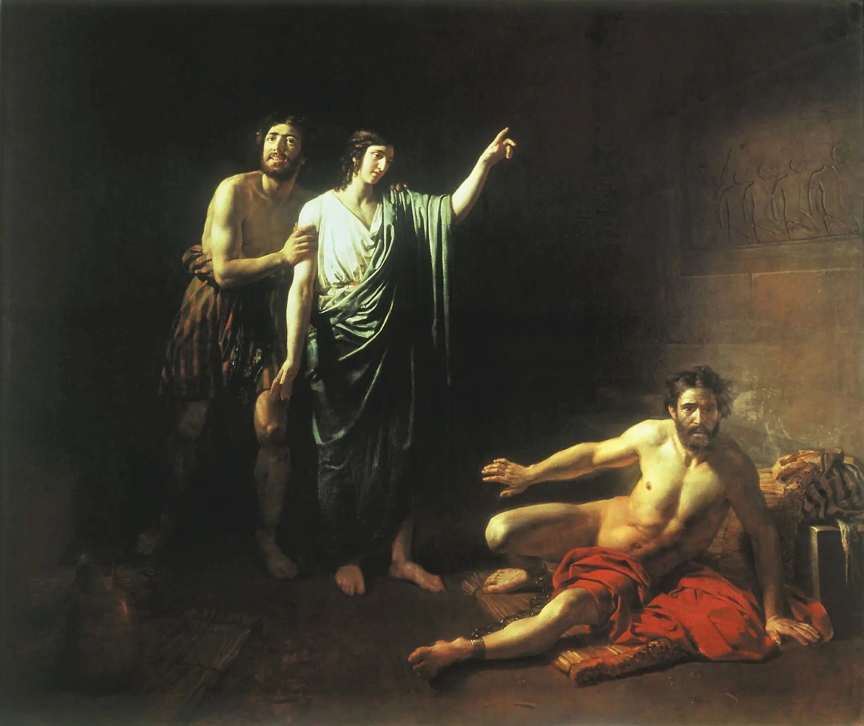 Joseph interprète les rêves du majordome et du boulanger - Alexandre Ivanov image 1 reproduction artisanale de tableau