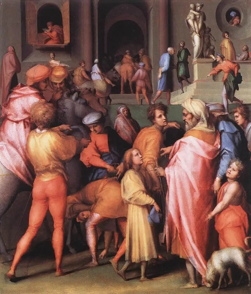 Joseph vendu à Potiphar - Pontormo image 1 reproduction de peinture à l’huile