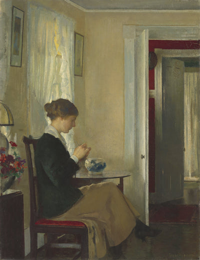 Josephine Knitting - Edmund Charles Tarbell - Alpha Reproduction