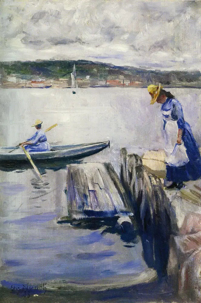 Journée d'été sur le quai - Edvard Munch image 1 reproduction d’œuvre d’art à l’huile