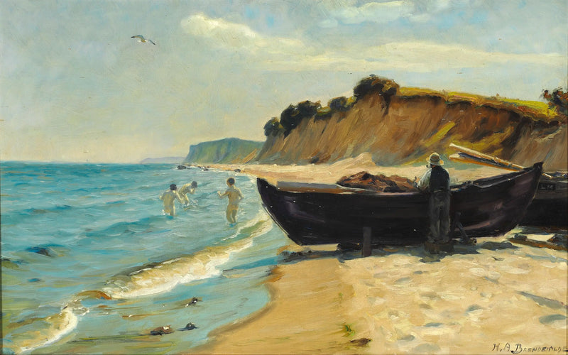 夏の日のビーチで泳ぐ少年たちとボートにいる漁師 - H. A. Brendekilde

Source:
Journée d'été à la plage avec des garçons se baignant et un pêcheur sur son bateau - H. A. Brendekilde