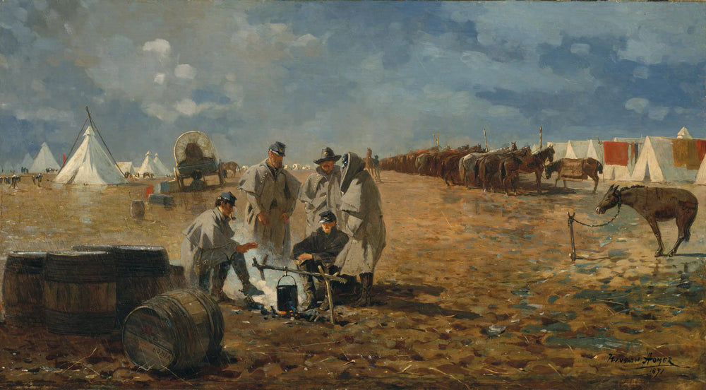 Journée pluvieuse au camp - Winslow Homer image 1 tableau peint à l’huile sur toile