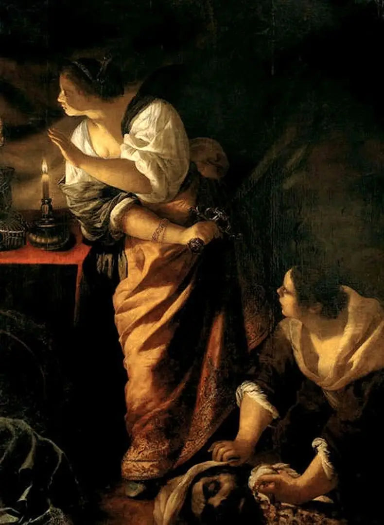 Judith et sa servante avec la tête d'Holopherne - Artemisia Gentileschi image 1 copie de tableau peinte à la main
