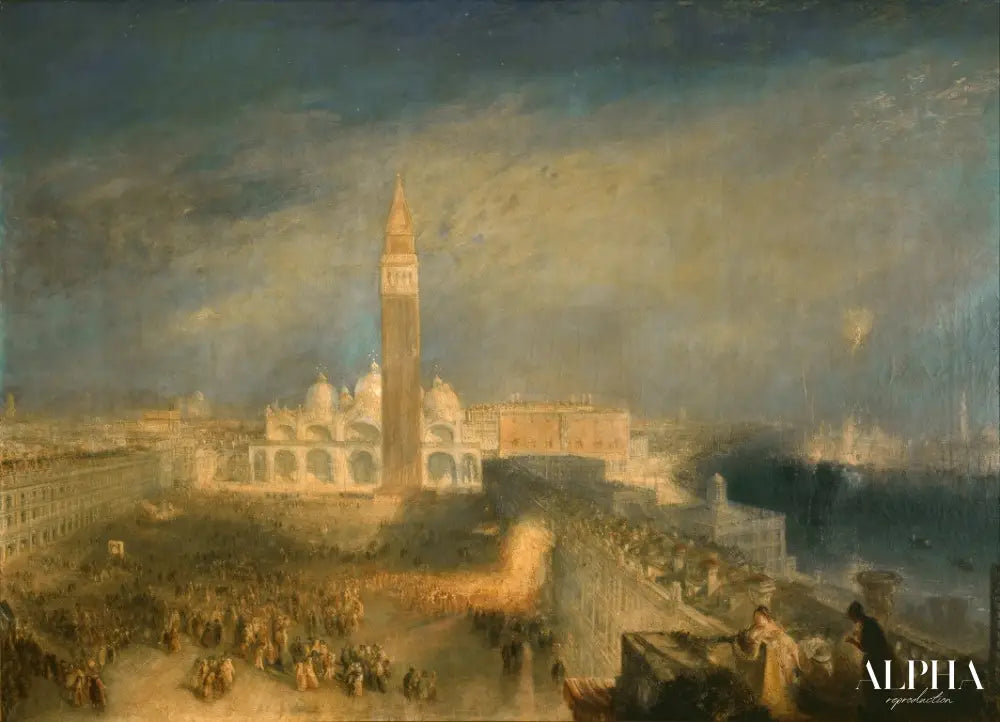 Julia et sa bonne sur le balcon de la place Saint Marc de Venise - William Turner - Reproductions de tableaux et peintures haut de gamme