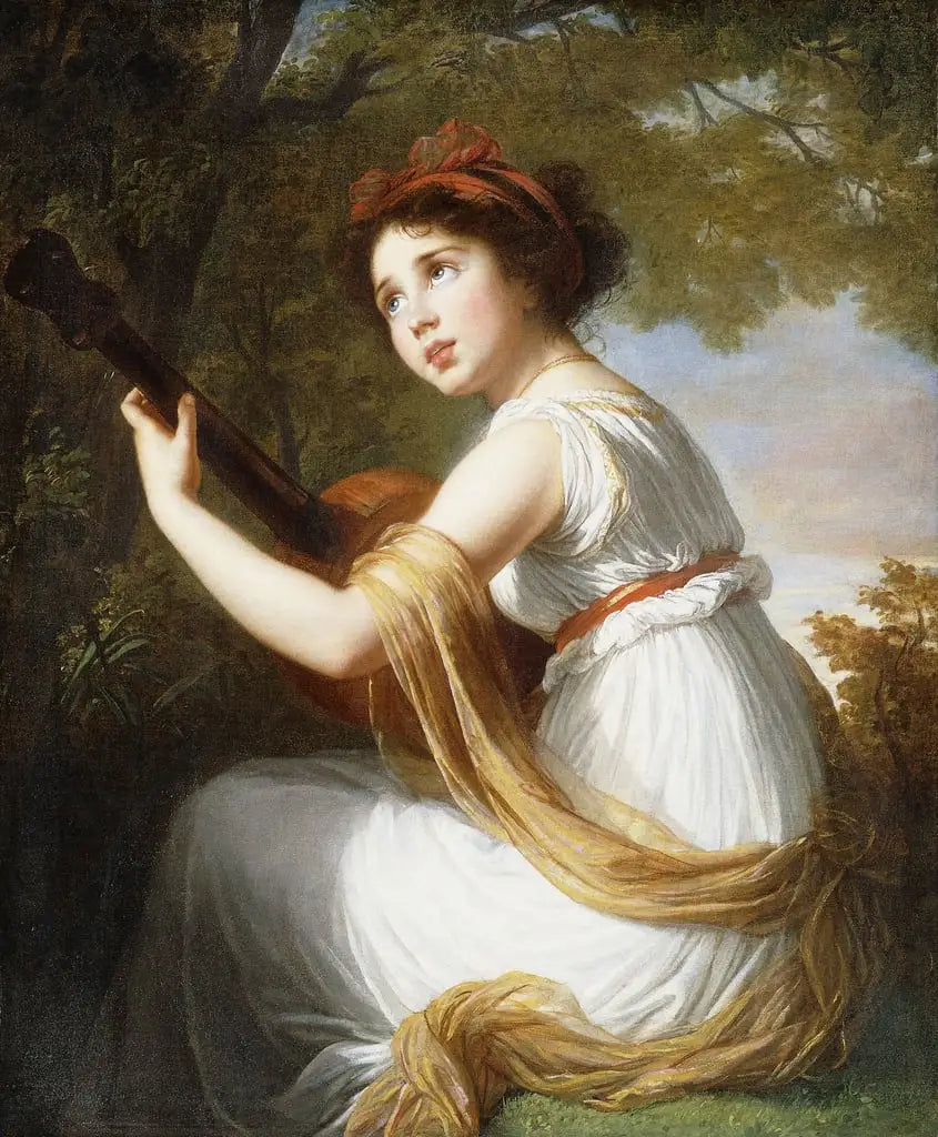 Julie Le Brun jouant de la guitare - Élisabeth Vigée Le Brun - Alpha Reproduction